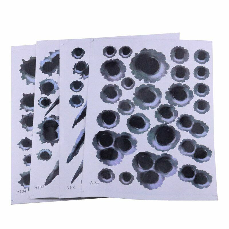 3D Car Rust Sticker Hide The Rust Bullet Hole Design Decal Realistic Scratch