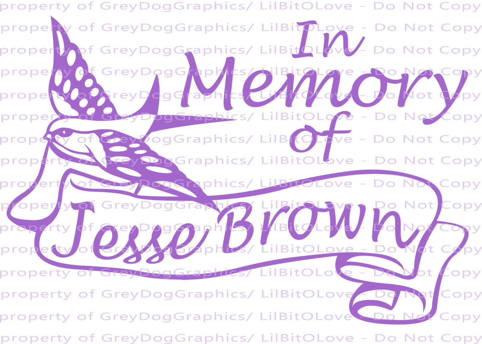 PERSONALIZED IN LOVING MEMORY VINYL DECAL BIRD & BANNER WITH NAME SCRIPT