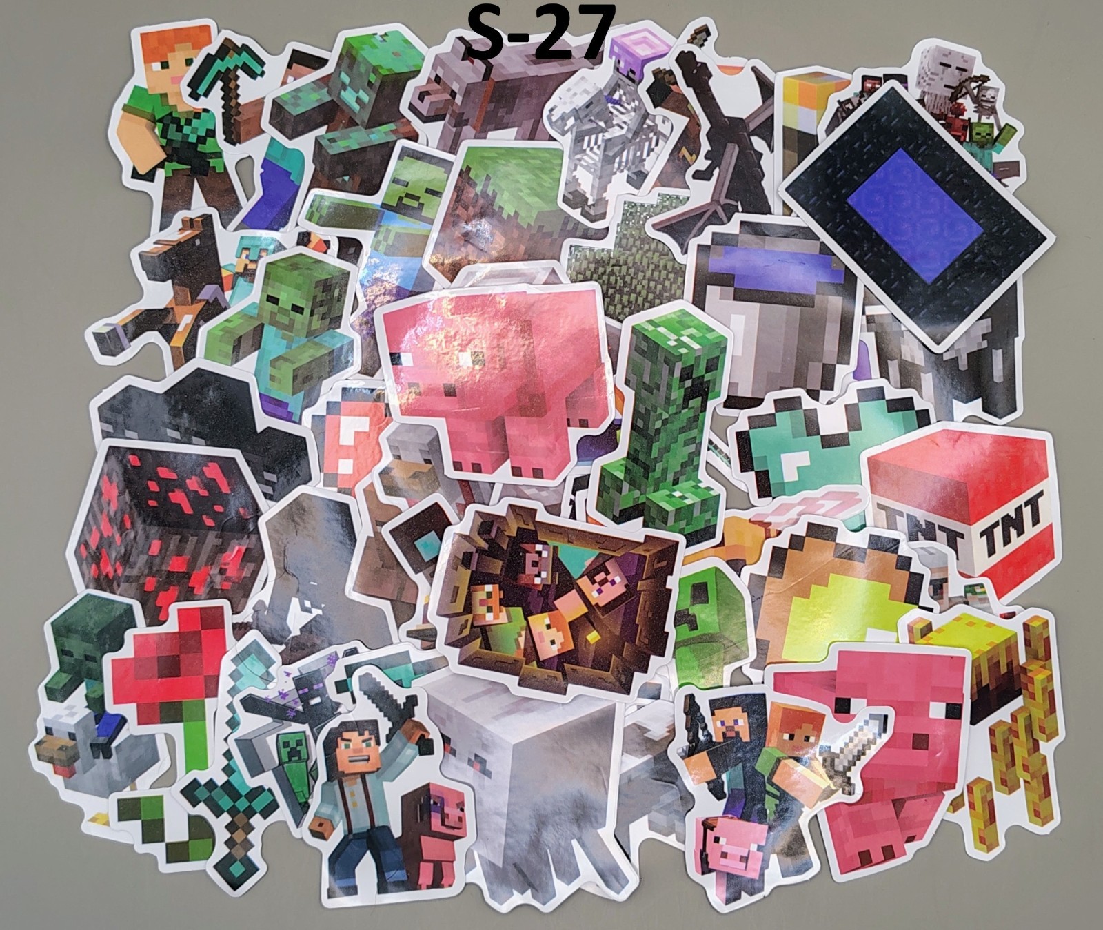 You Pick 50 Pack Mine Crafting Stickers 8-Bit Pixel Block Builder Decal Lot