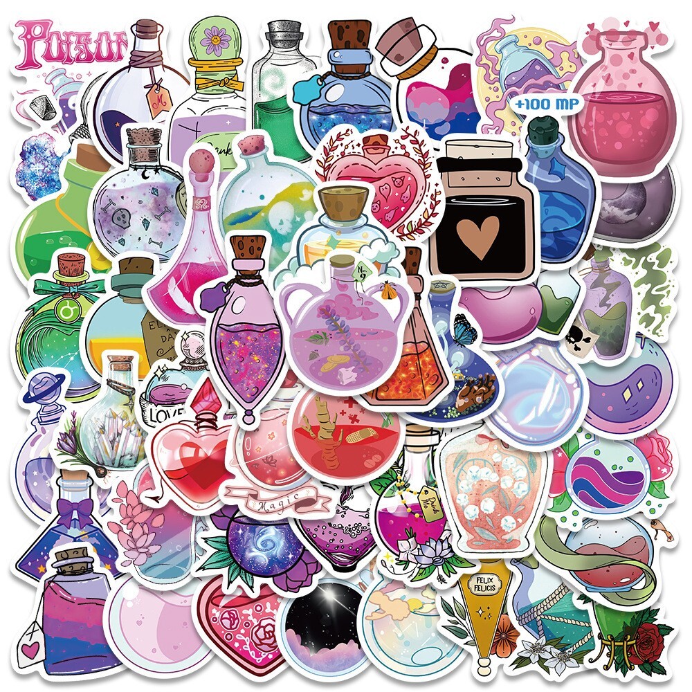 100pcs SPIRITUAL Stickers Pack, Crystal Potion Gothic Stickers, #193216