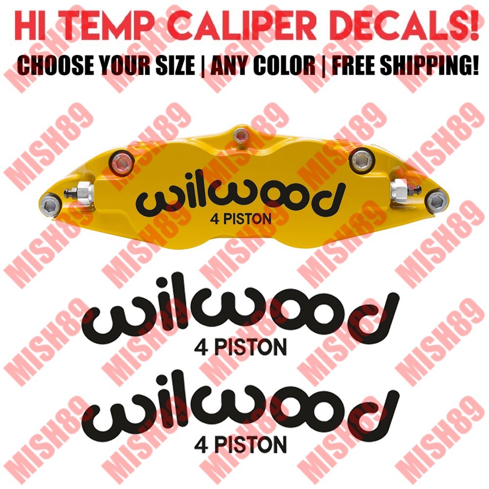 Wilwood 4 Piston Brake Caliper Decal Sticker Hi Temp Vinyl Decal Sticker – PAIR