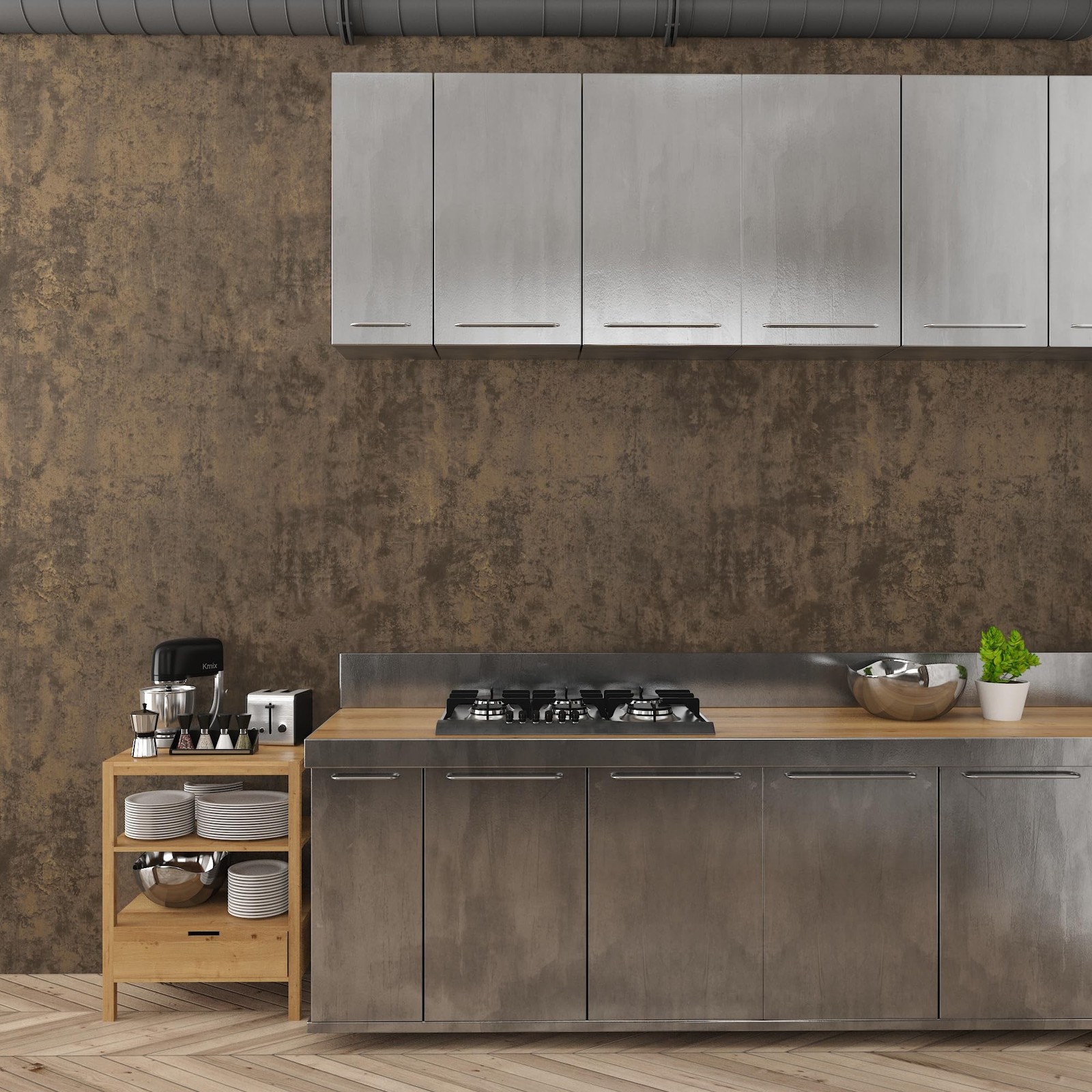 32x315inch Dark Brown Concrete Cement Wallpaper Peel and Stick Tan Countertop…