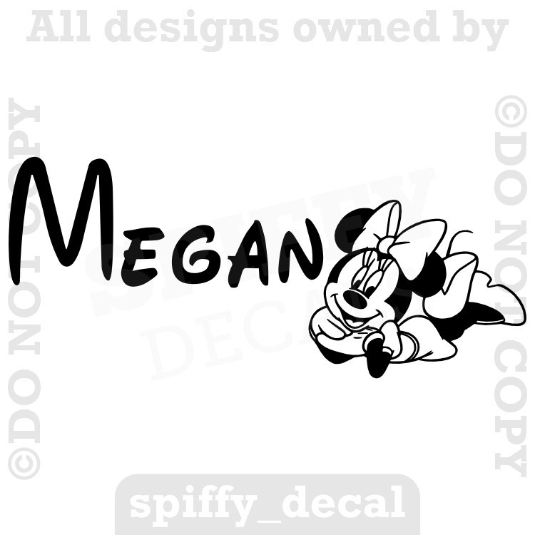 Personalized Name Walt Disney Minnie Mouse Custom Wall Decal Vinyl Sticker Decor