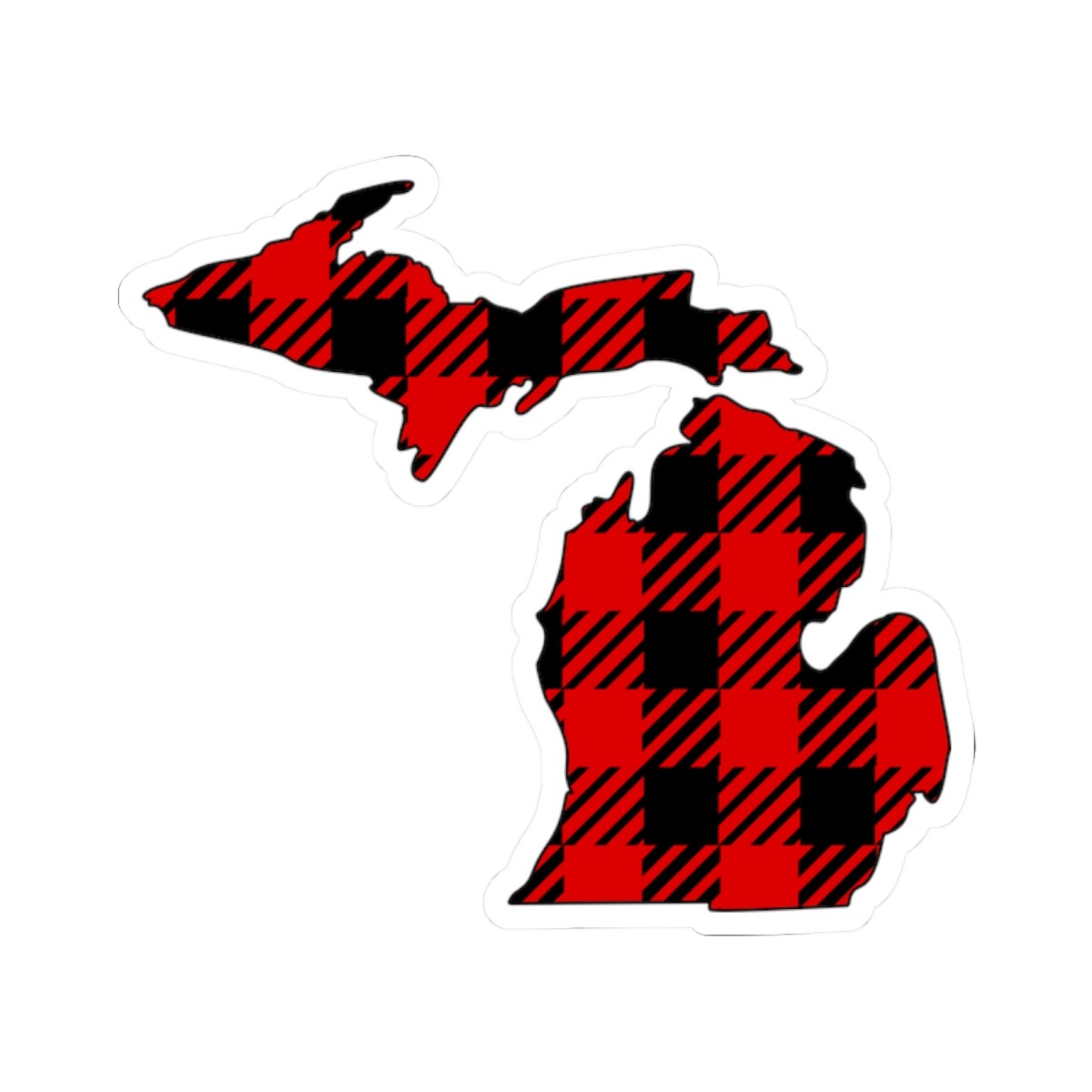 Michigan sticker, Michigan flannel, state of Michigan, Decals, Phone Stickers