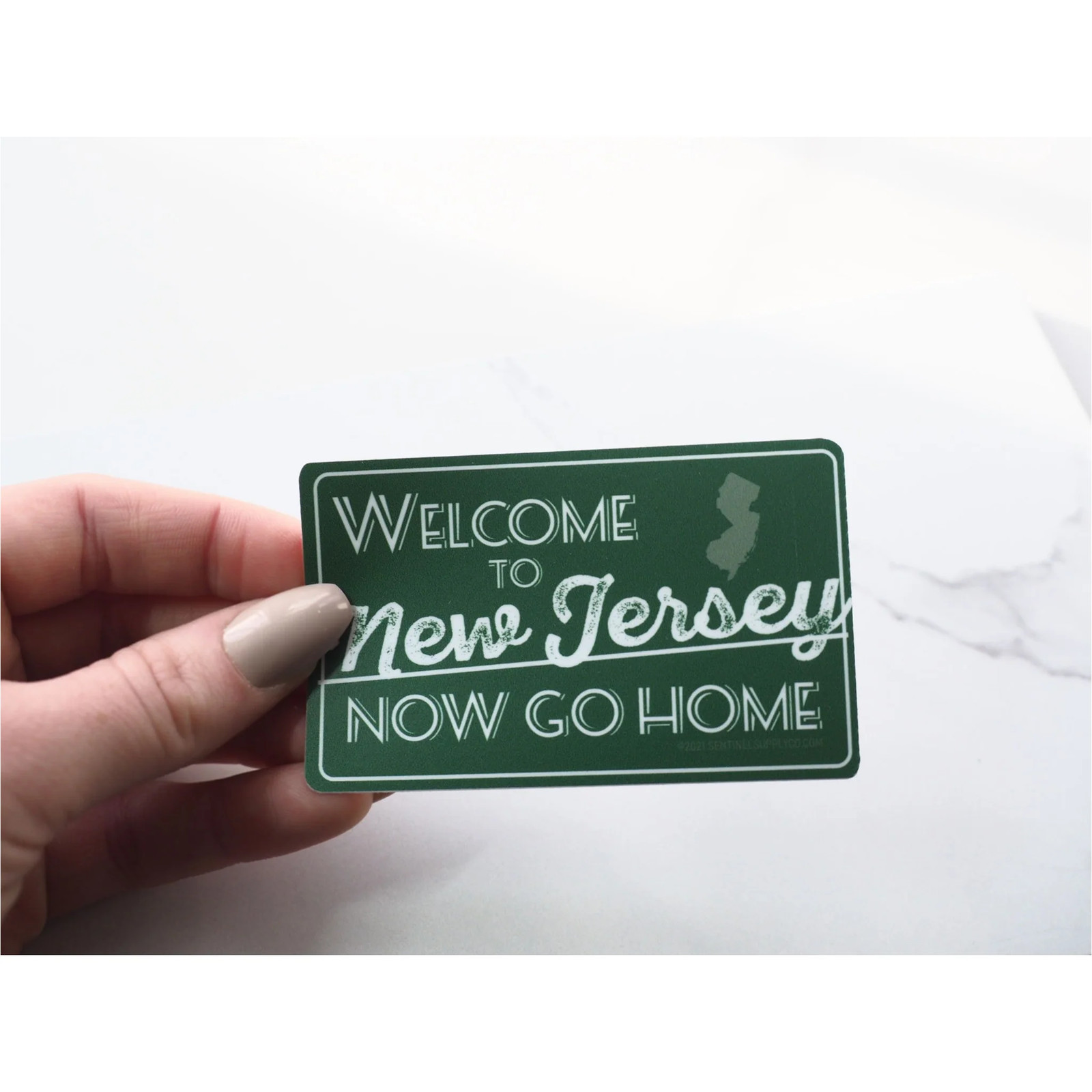 Welcome to New Jersey Now Go Home Sticker