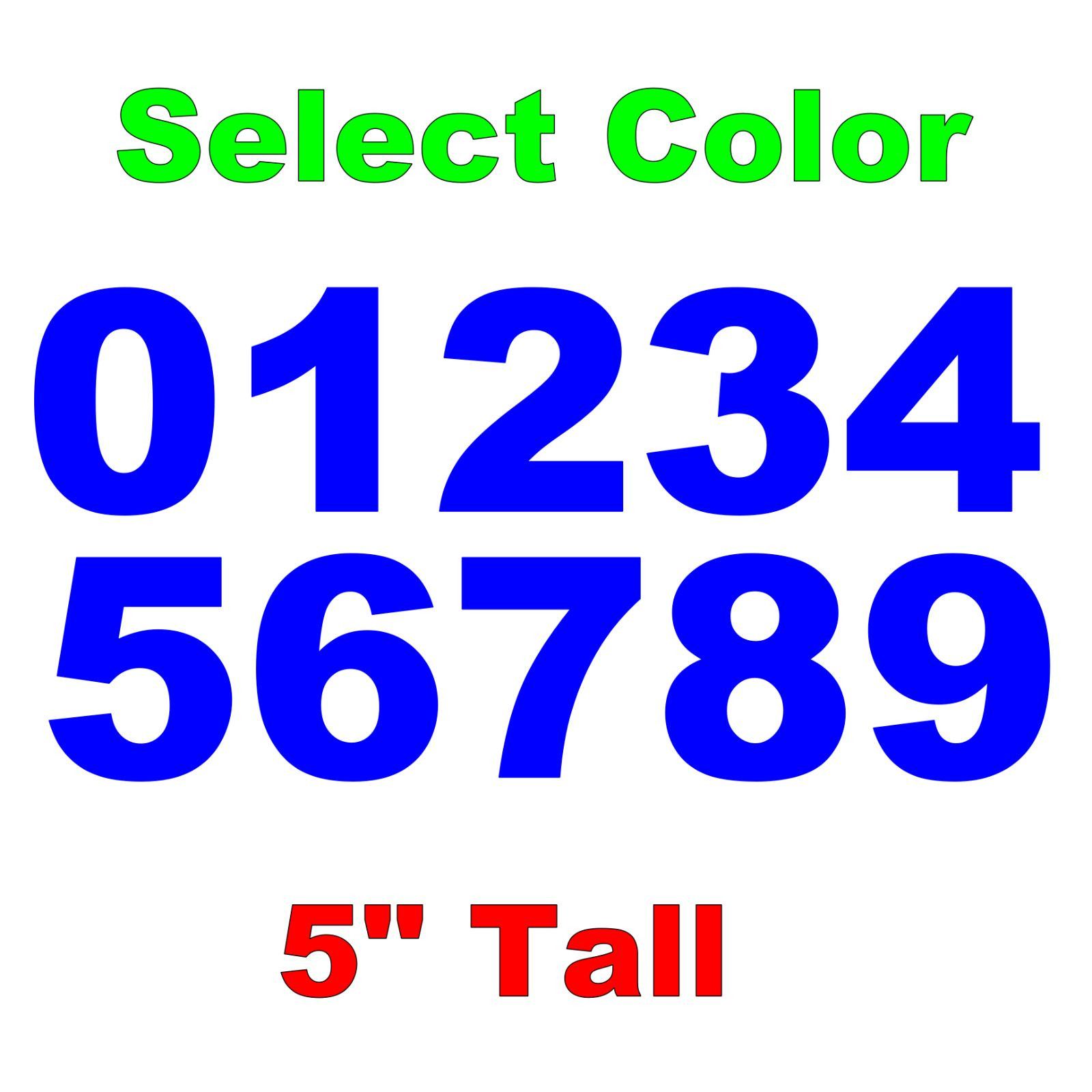 0-9 Numbers 1x Set Vinyl Decals 5" Inches – DIY Sign Car Dealer – Select Color