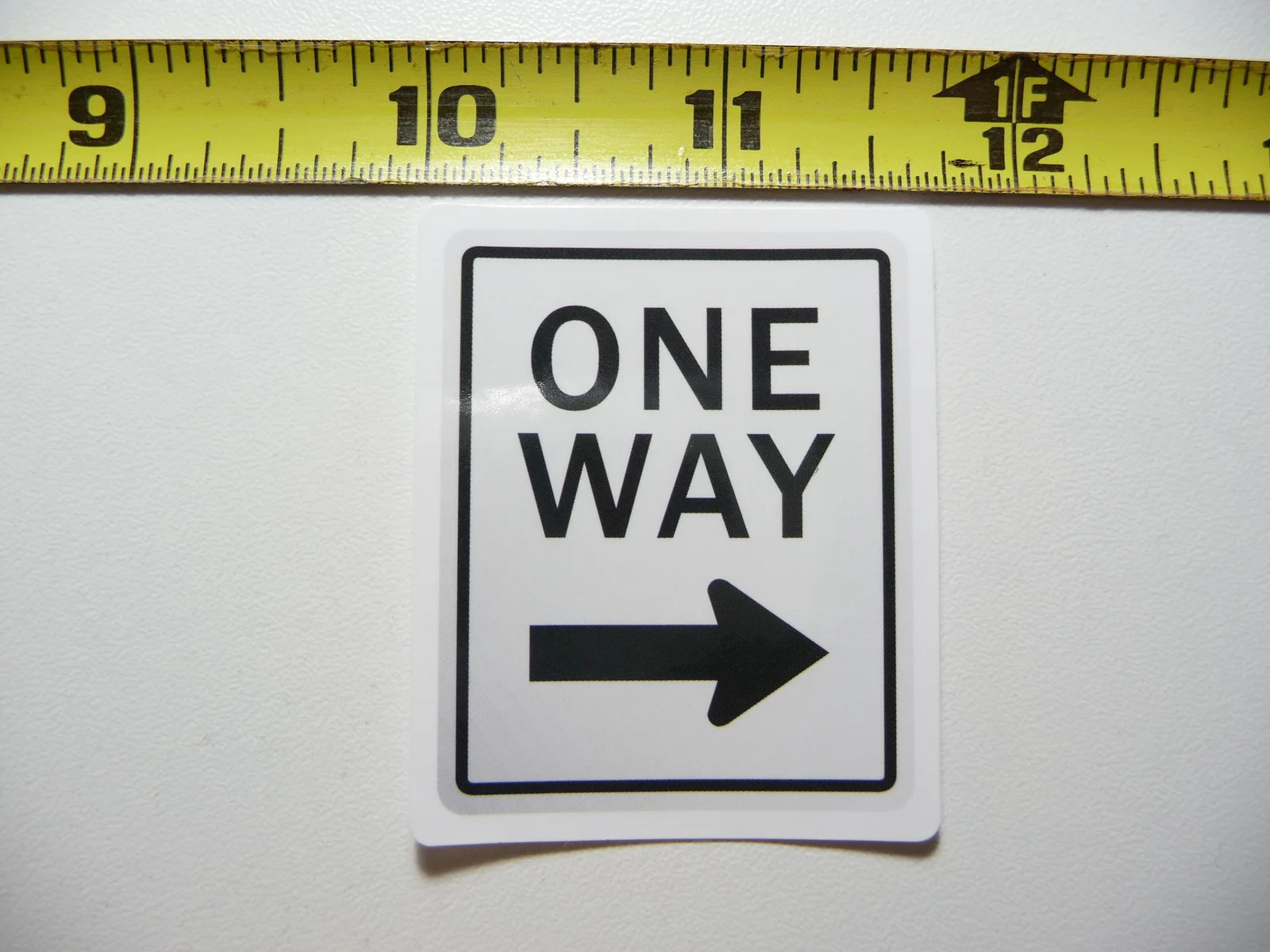 ONE WAY ARROW SMALL STICKER DECAL BUSINESS COMPANY POLICY BUILDING DOOR