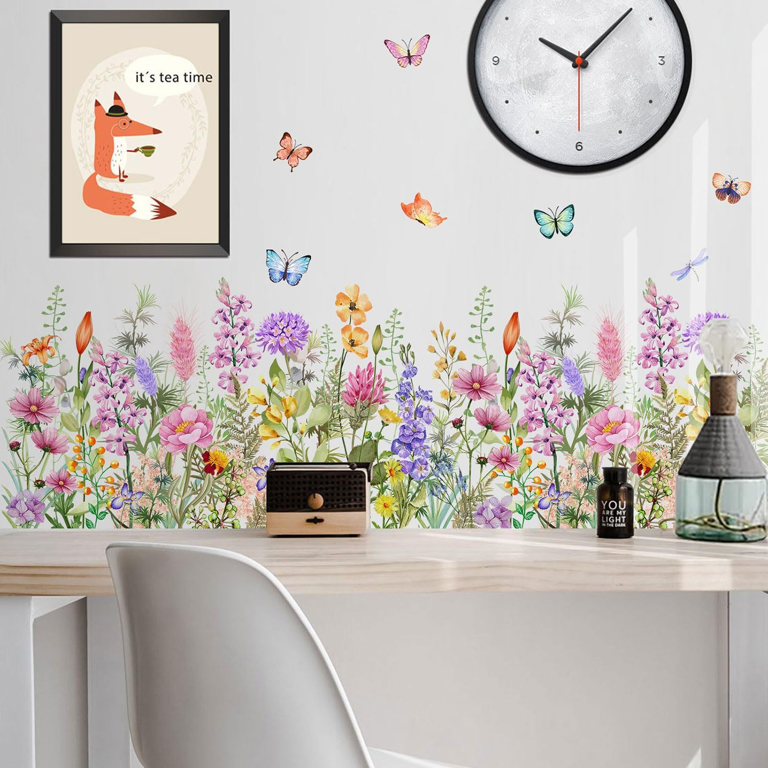 Wildflower Wall Decals Peel & Stick Floral Wall Art – Removable Flower Wall Stic