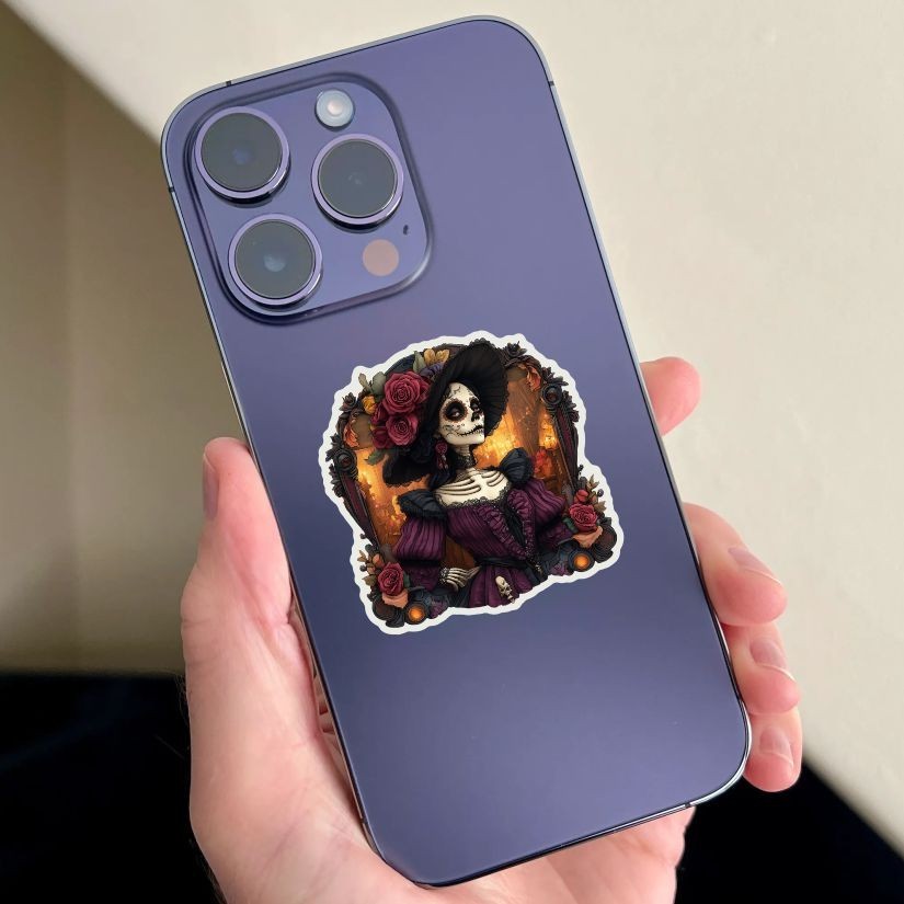 Catrina, Day of the Dead, skull , Sticker, Peel N' Stick, Different Sizes