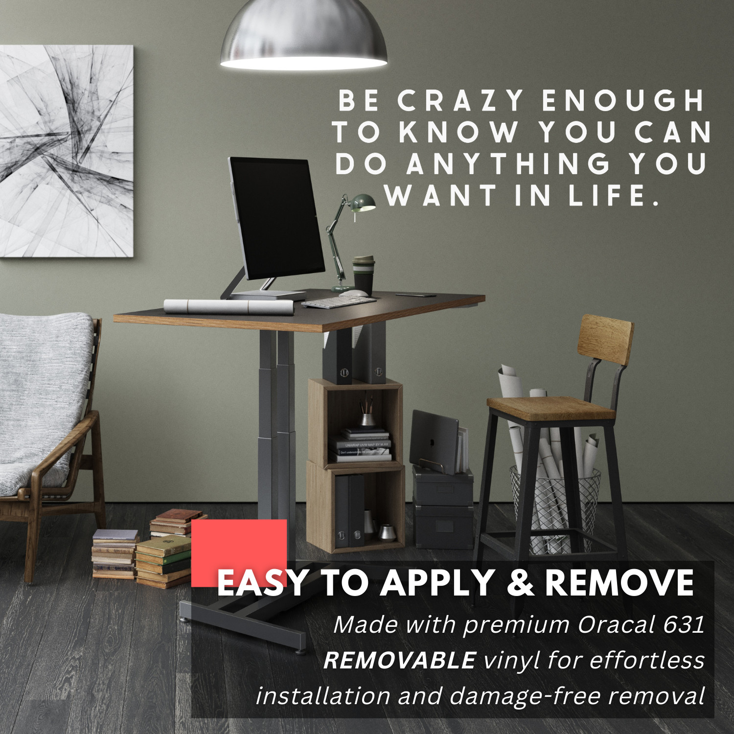 Be Crazy Motivational Inspirational Wall Decal Sticker Quote Home Vinyl Decor