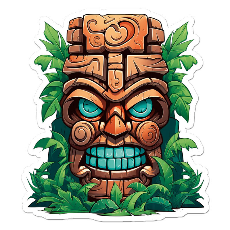 Tiki Statue, Vinyl Decal Sticker, Indoor Outdoor, 3 Sizes, #11782