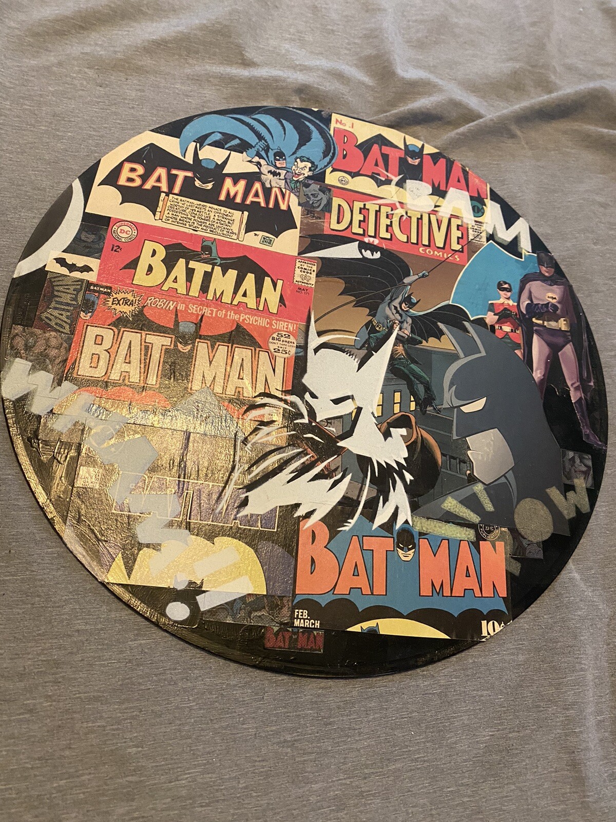 Batman Vinyl Record Collage Pop Decor Art Graffiti Office Decor Original