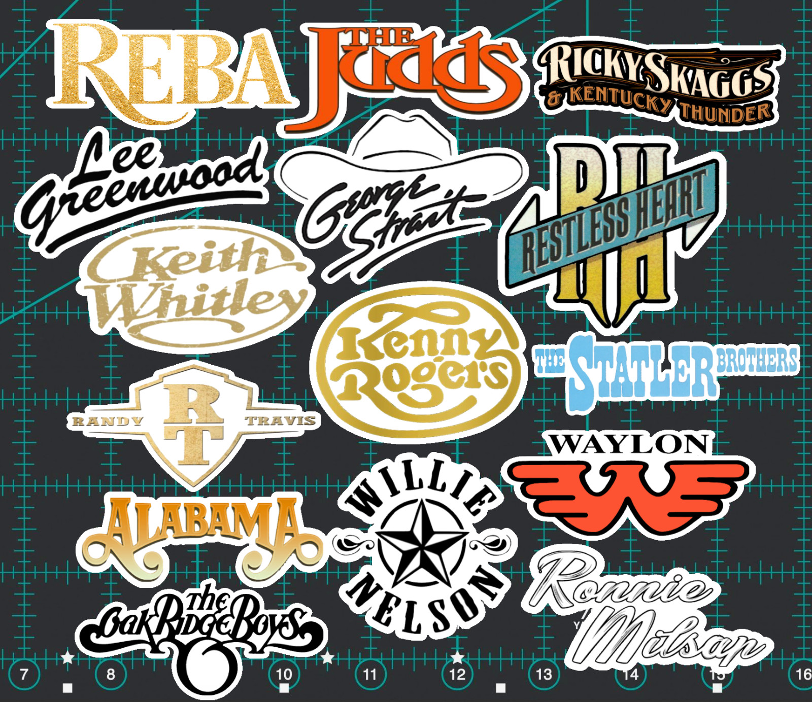 15 80's Country Logo Stickers -Clear, Holographic, or White – Strait Greenwood