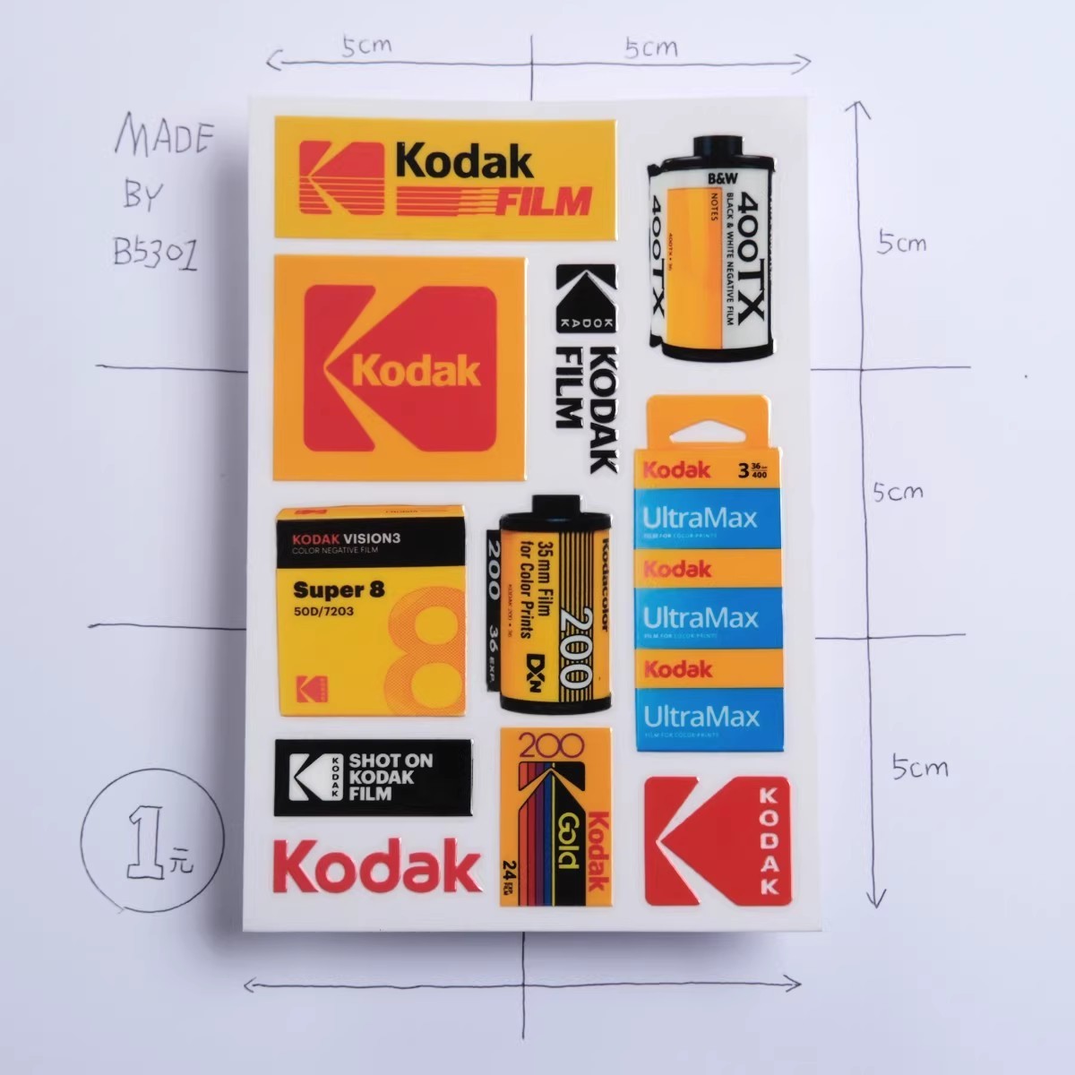DIY Logo Decal badge For kodak Film photography Camera Camcorder