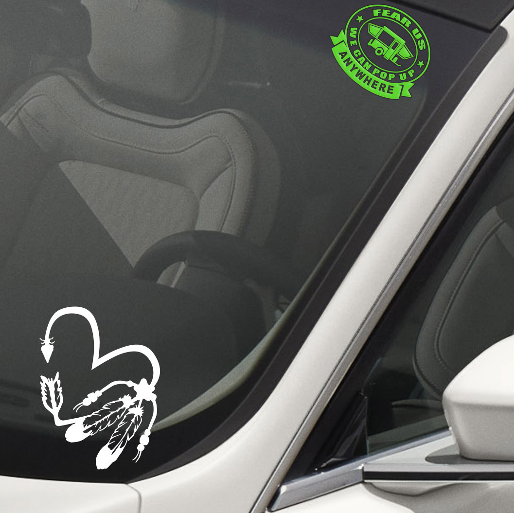 Feathers Heart Arrow Native American Indian Spirit Decal Sticker