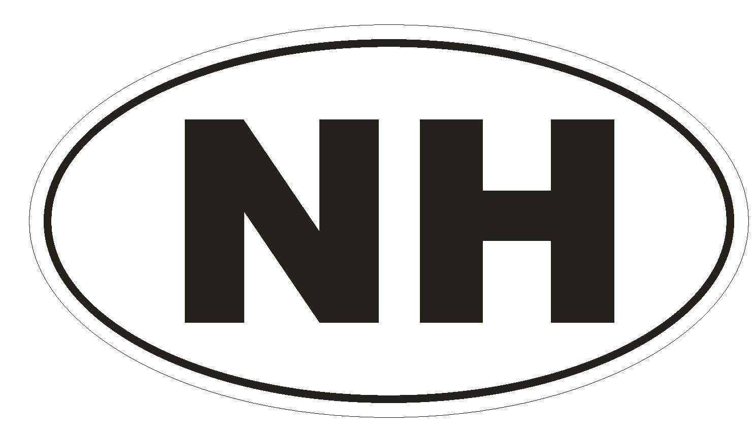 NH New Hampshire EURO OVAL Bumper Sticker or Helmet Sticker D475 Laptop TABLET