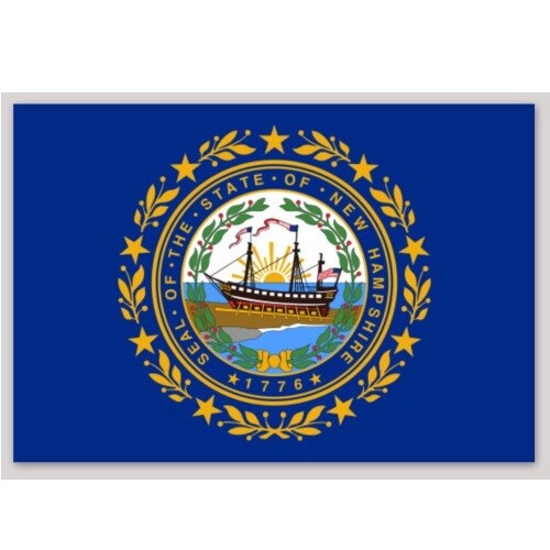 New Hampshire State Flag Sticker Decal Adhesive Vinyl Multiple Sizes Available
