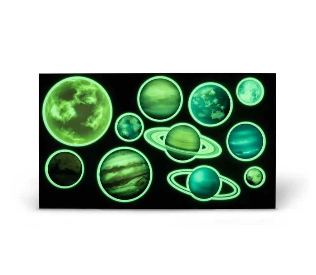 Glow In The Dark Adhesive Planet Stickers 2 Sets Included