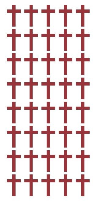 1" Burgundy Cross Stickers Envelope Seals Religious Church School arts Crafts