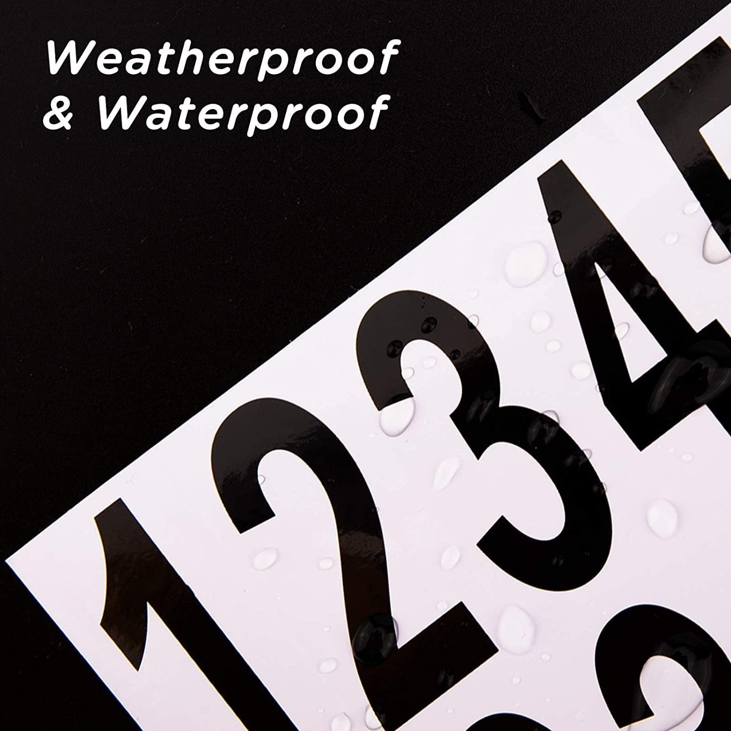 Waterproof Adhesive Mailbox Number Stickers In/Outdoor Fade Resistant 10 Sheets
