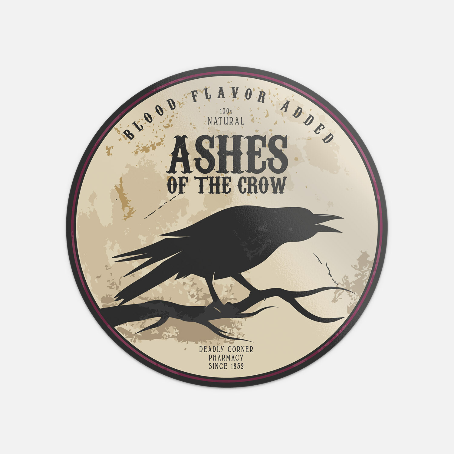 Halloween Potion Vintage Label Ashes Of The Crow Vinyl Sticker Decal