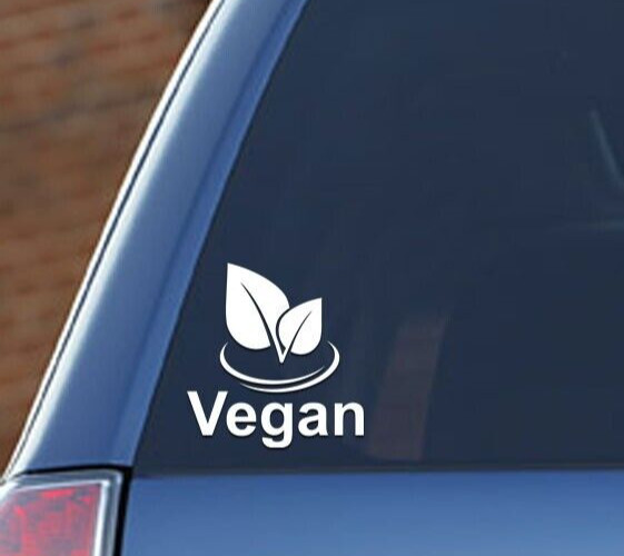 Peace Love Vegan – White Vinyl Decals Car Window Laptop Tablet Notebook