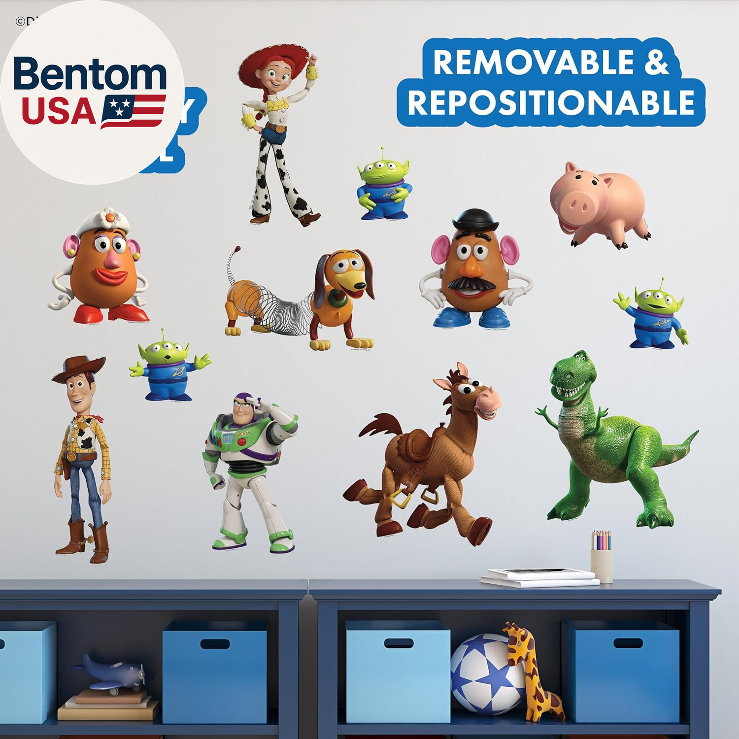 Disney Toy Story Wall Decals – Set of 12 Vinyl Stickers for Nursery Bedroom Bath