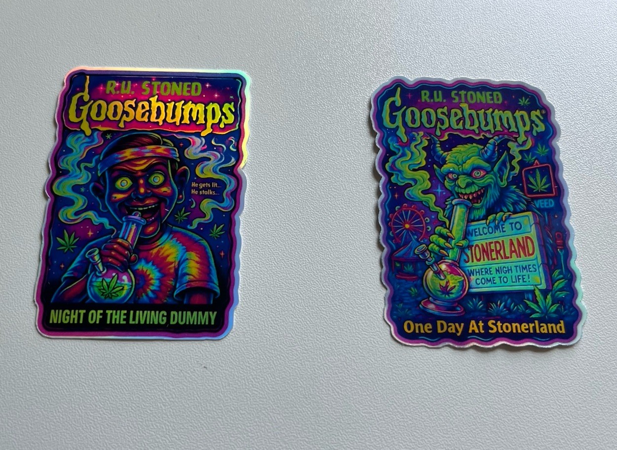 Goosebumps Stoner 2.5 Inch Holographic Sticker Set Of 2