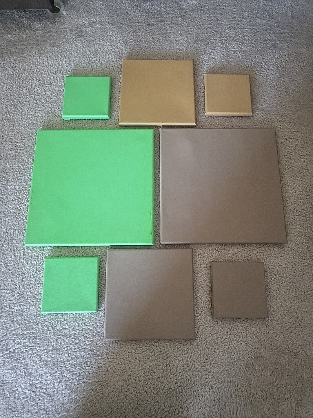 Mindcraft Set of 8 Vinyl Wall Decor Picture Squares Lg Green One Has Minor Mars