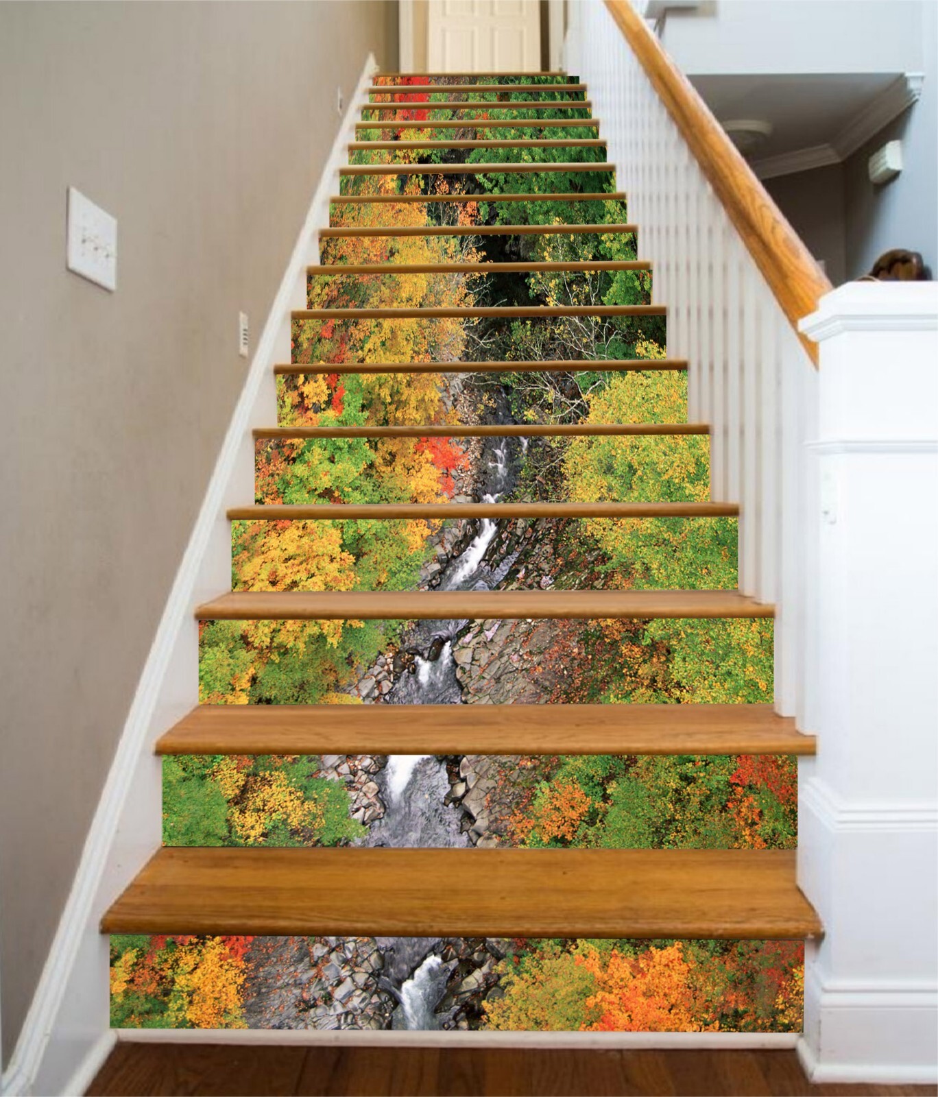 3D Autumn Landscape AZ1183 Stair Risers Decoration Mural Vinyl Wallpaper Kay