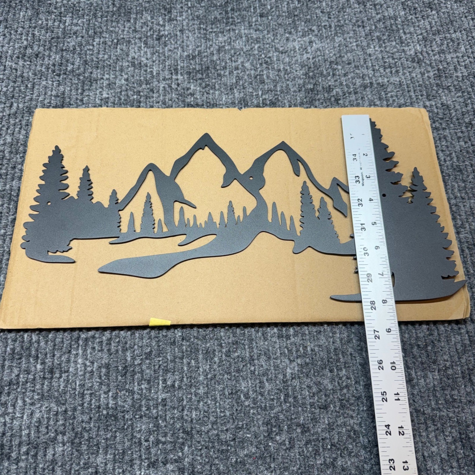 Metal Mountain Pine Tree Wall Art 16in Black Powder Coated Landscape Sign New