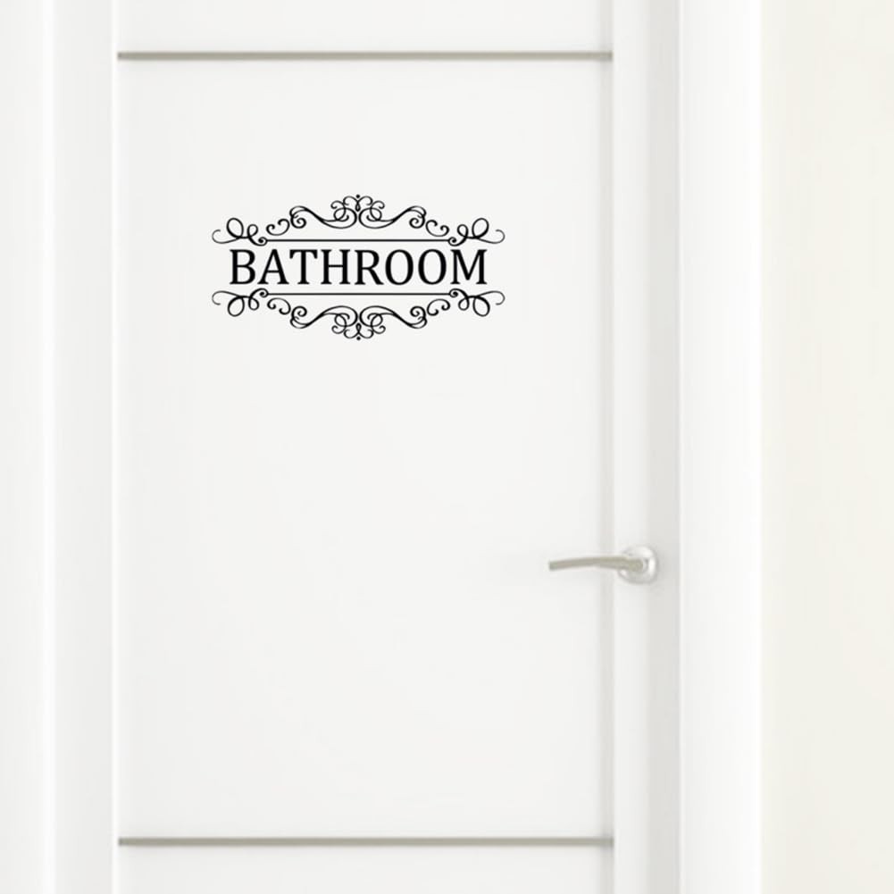2Pcs Bathroom Sign Sticker for Business and Home Waterproof PVC Restroom Sign…