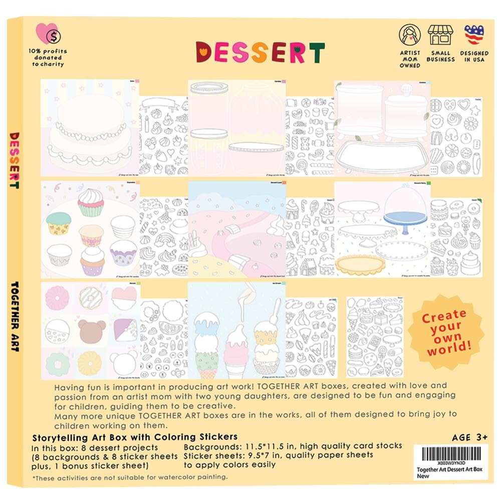 Together Art Dessert Color Your Own Storytelling Sticker Kit Your Own Stickers