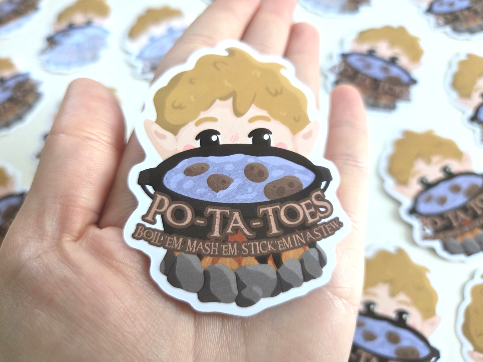 Samwise Gamgee Gloss Sticker – Potatoes – Lord of the Rings Meme