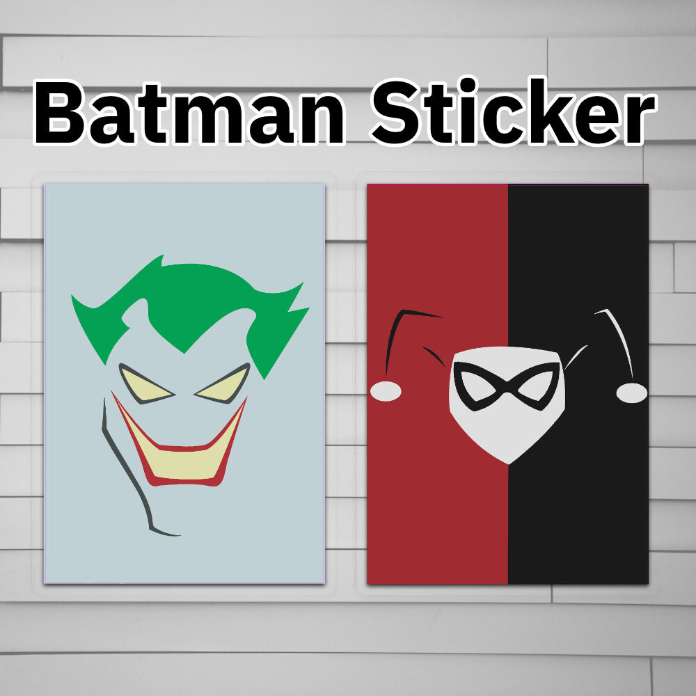 Joker Harley Quinn Minimalist Stickers (decal for car, window, laptop, bottle
