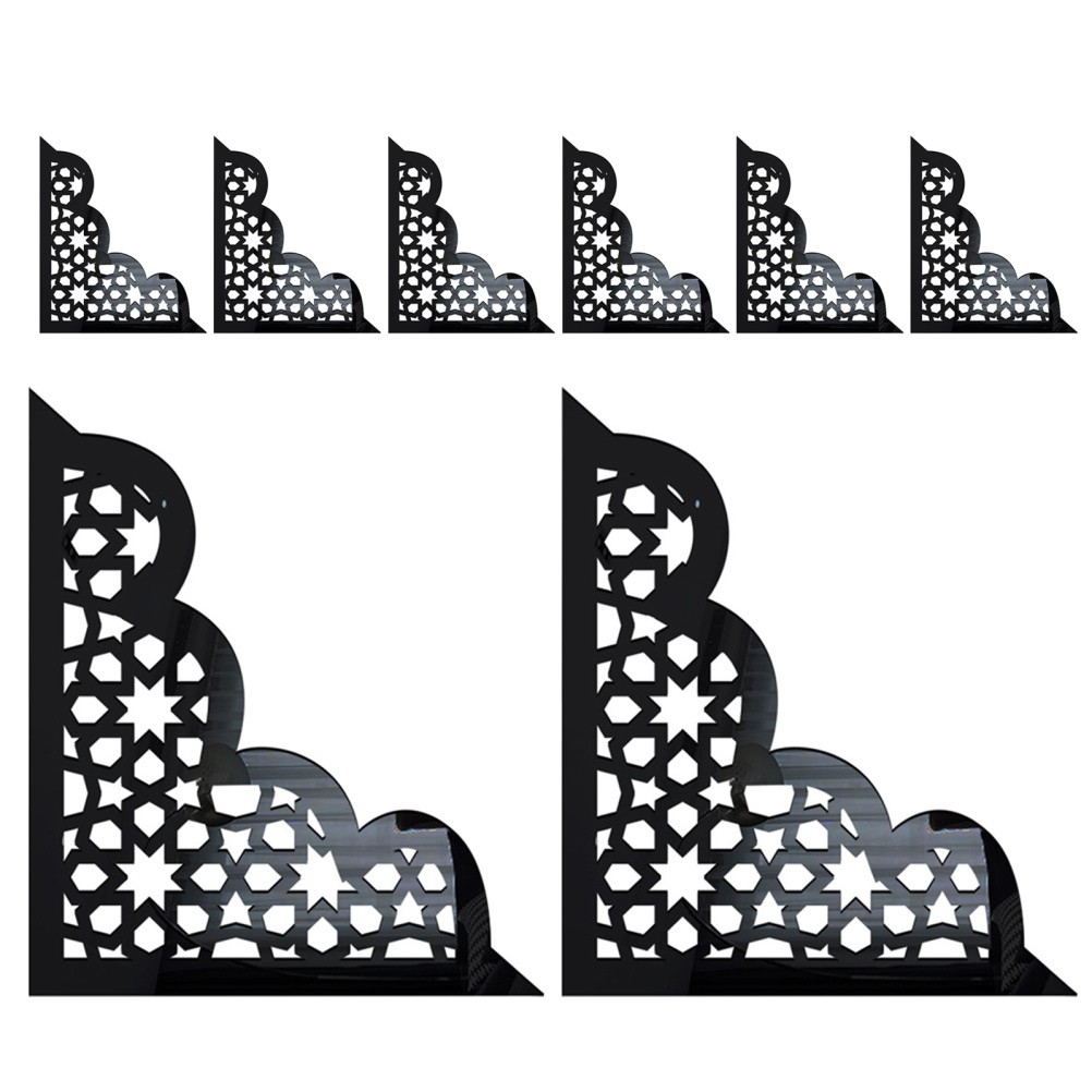 8 Pcs Corner Decorative Decals Acrylic Furniture Stickers Trim Molding