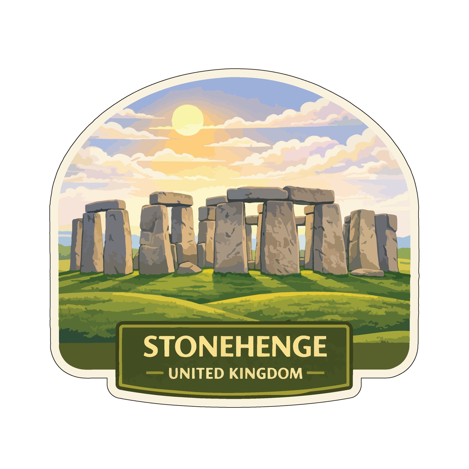 Stonehenge Landscape UK Sticker Decal Vinyl Die-Cut World Heritage Sites Series