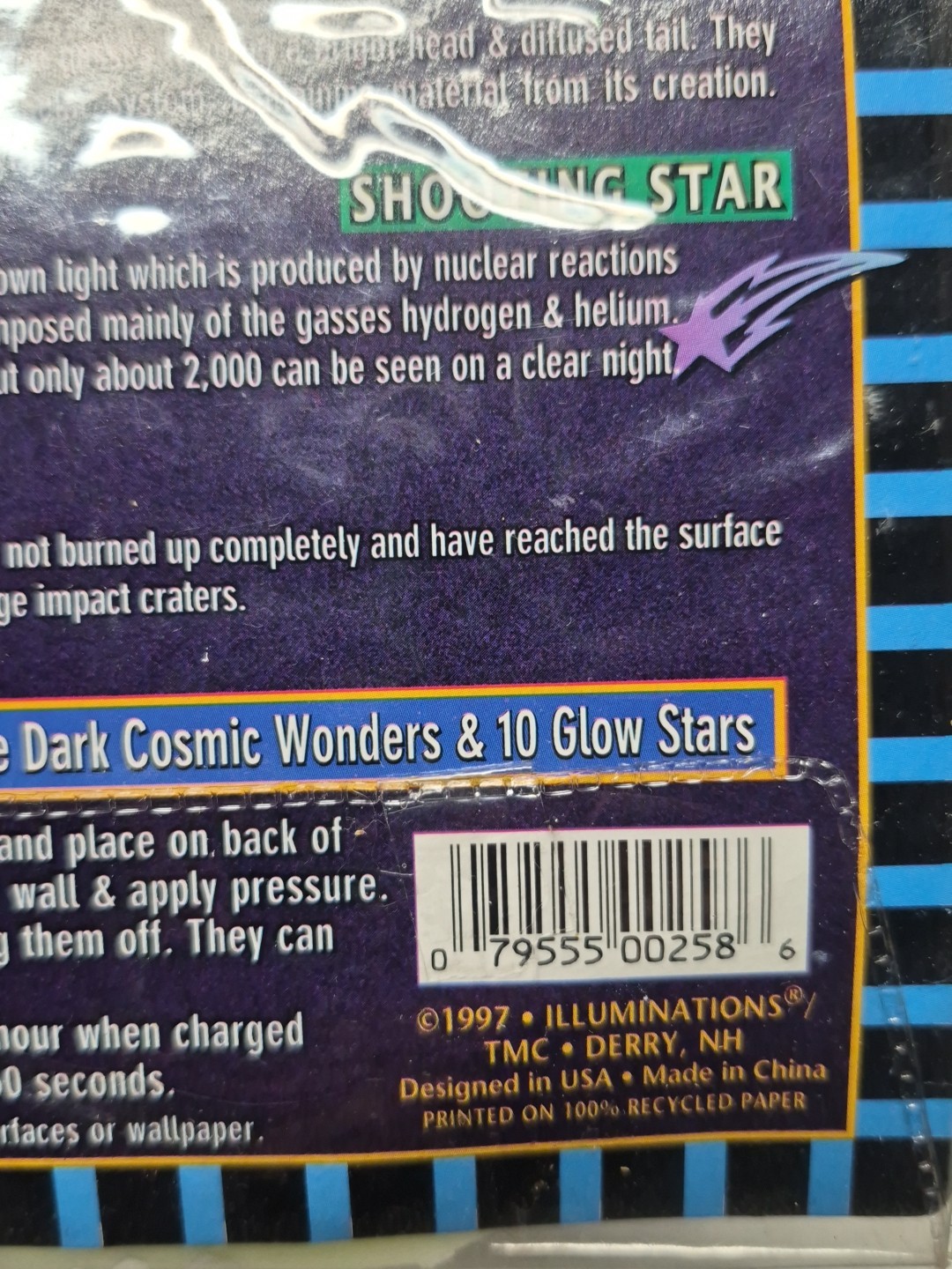 Vintage Illuminations 1997 Glow In The Dark Ceiling Stars Planets Comets Cosmos