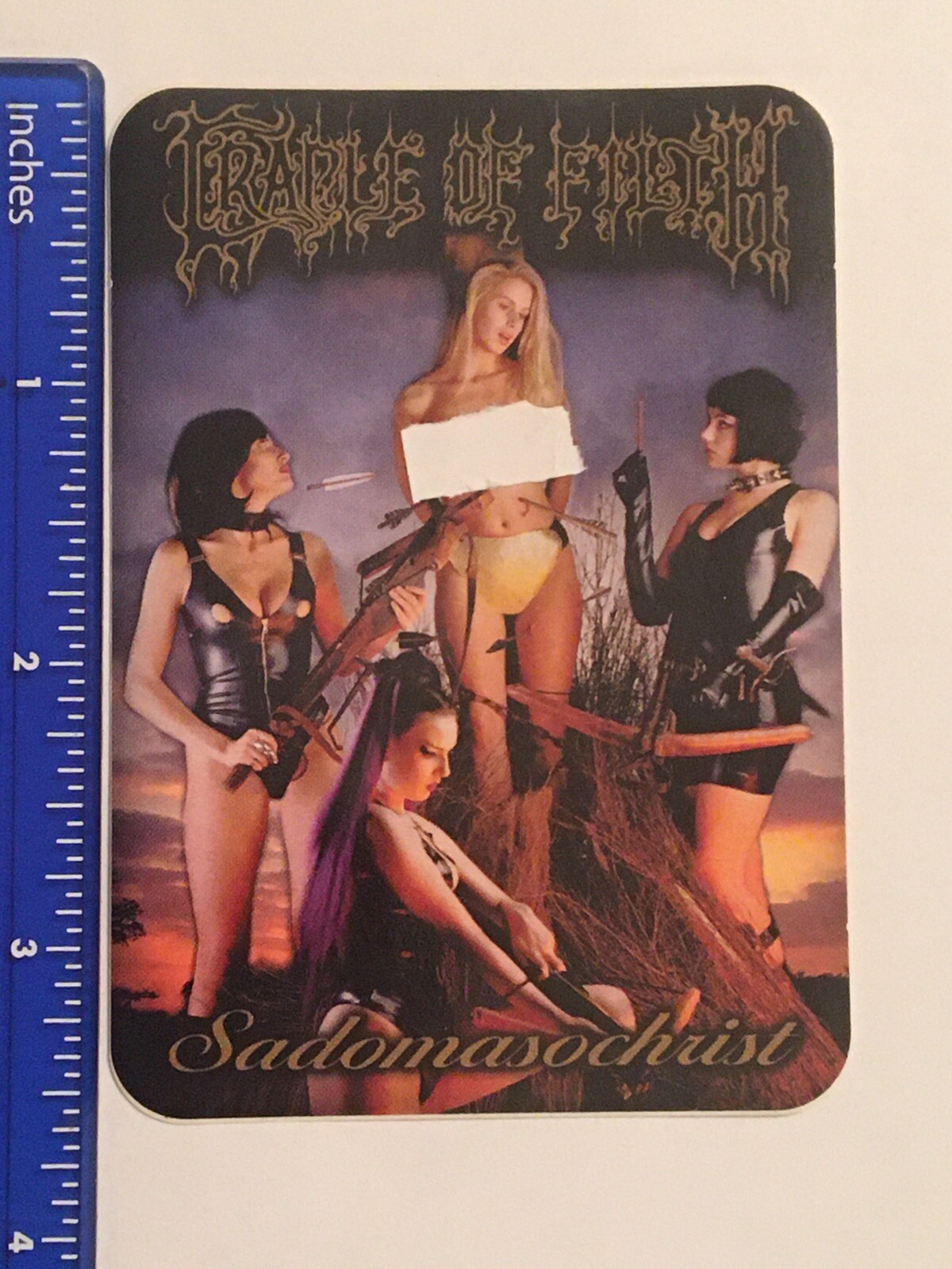Cradle of Filth Sadomasochrist rectangle sticker decal roughly 2.75"x3.75" 1998