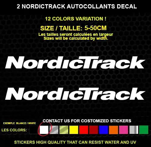 2 NORDICTRACK sticker Genuine decal waterproof vinyl sticker 5-50cm