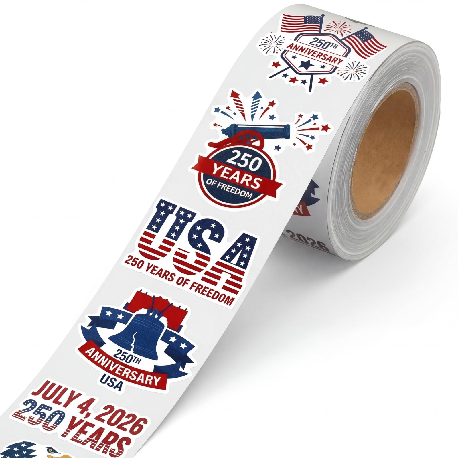 500 Pcs 250th Anniversary Stickers – 1.5" Patriotic Decals for July 4th, Scrapbo