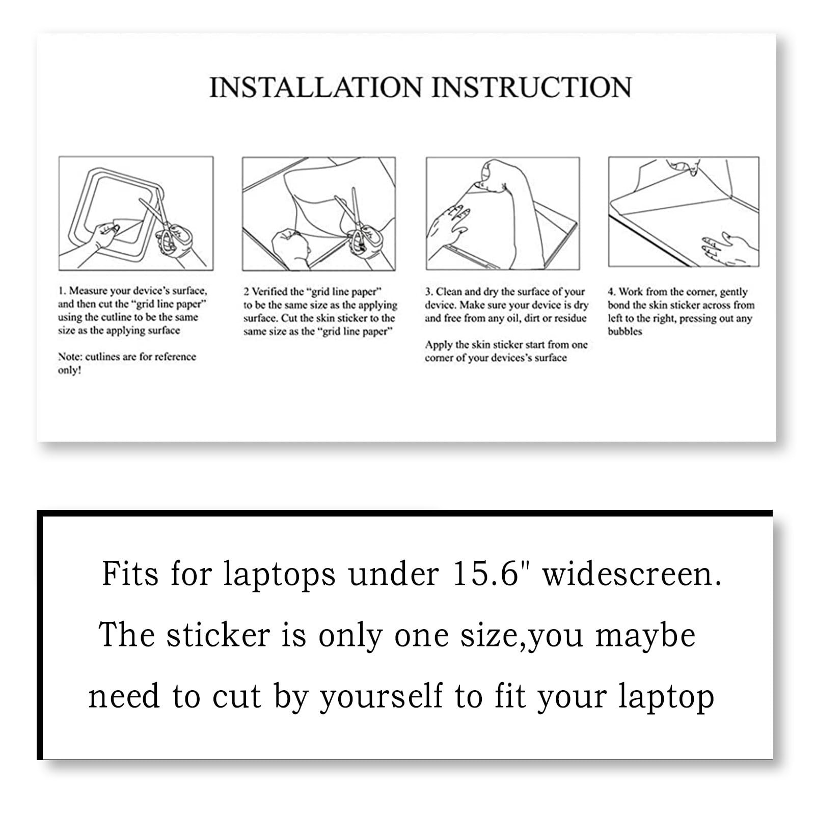 Laptop Decal Sticker Skin Cover, 12" 13.1" 13.3" 14" 15" 15.4" 15.6" Laptop N…