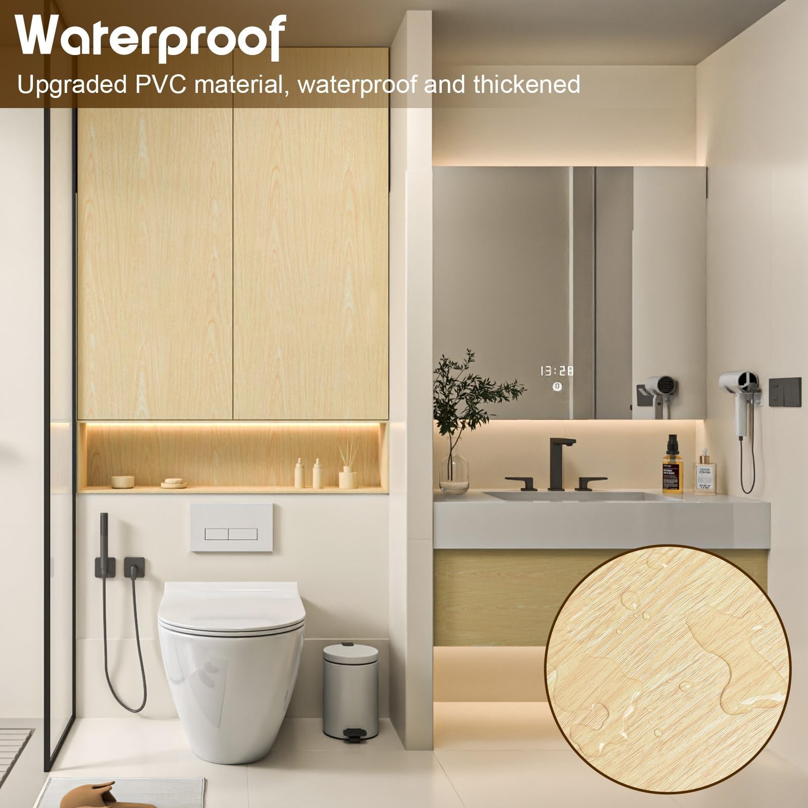 Fititem Wood Grain Contact Paper Light Wood Wallpaper Peel and Stick Contact …