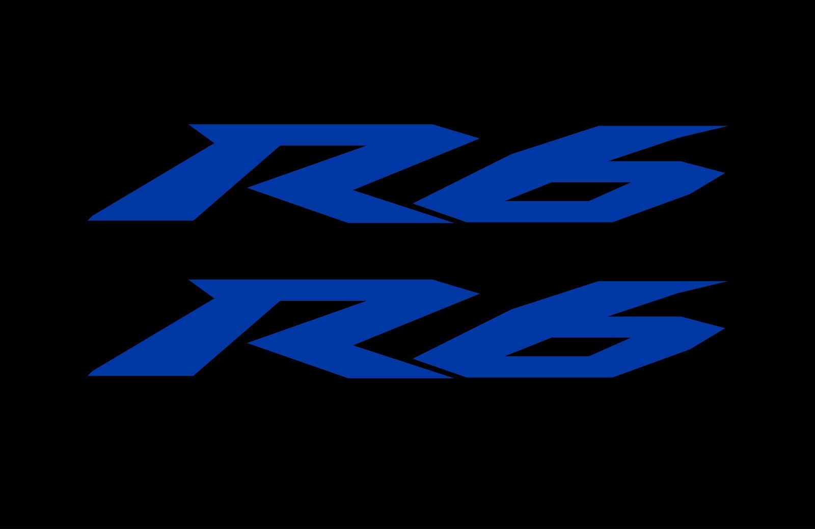(2) R6 Yamaha Vinyl Decal Sticker – Fairings, Helmet, Windscreen