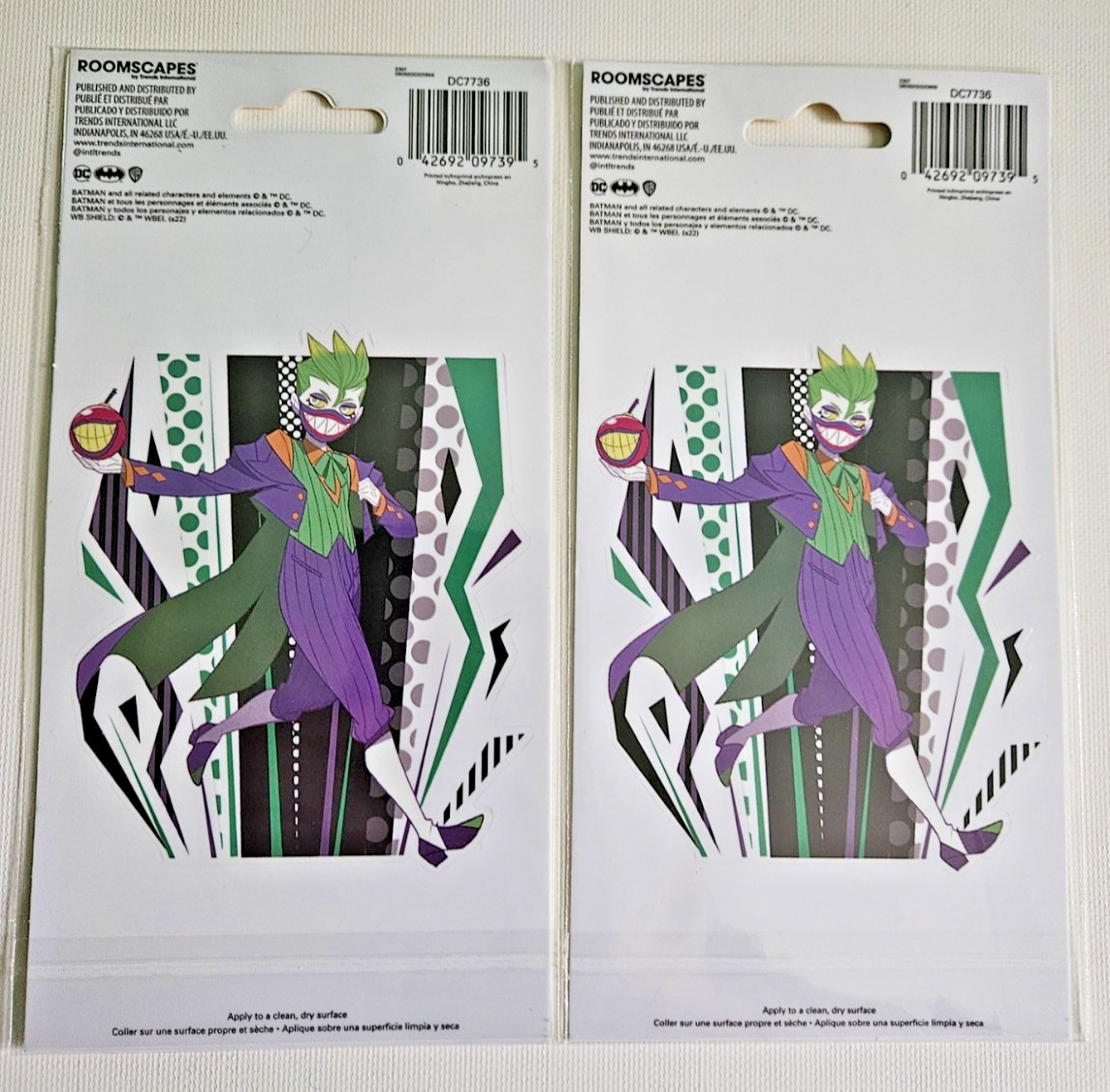 Lot of 2 Joker DC Comics Decals Roomscapes by Trends International NEW
