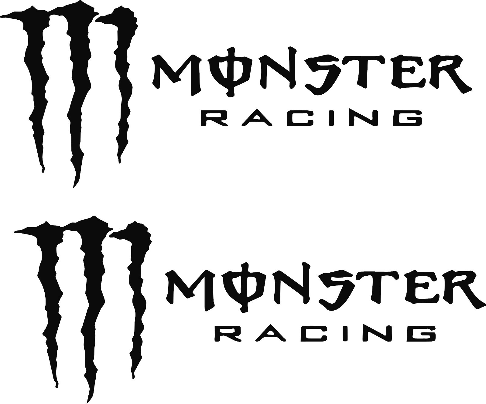 MONSTER RACING – Vinyl Die-Cut Decals Buy 1 Get 1 Free 15" x 6"