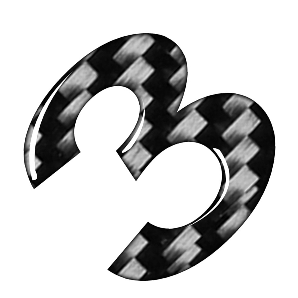 Window Door Wall Car Badge Emblem Number Signs Decals Stickers 3 Carbon Black