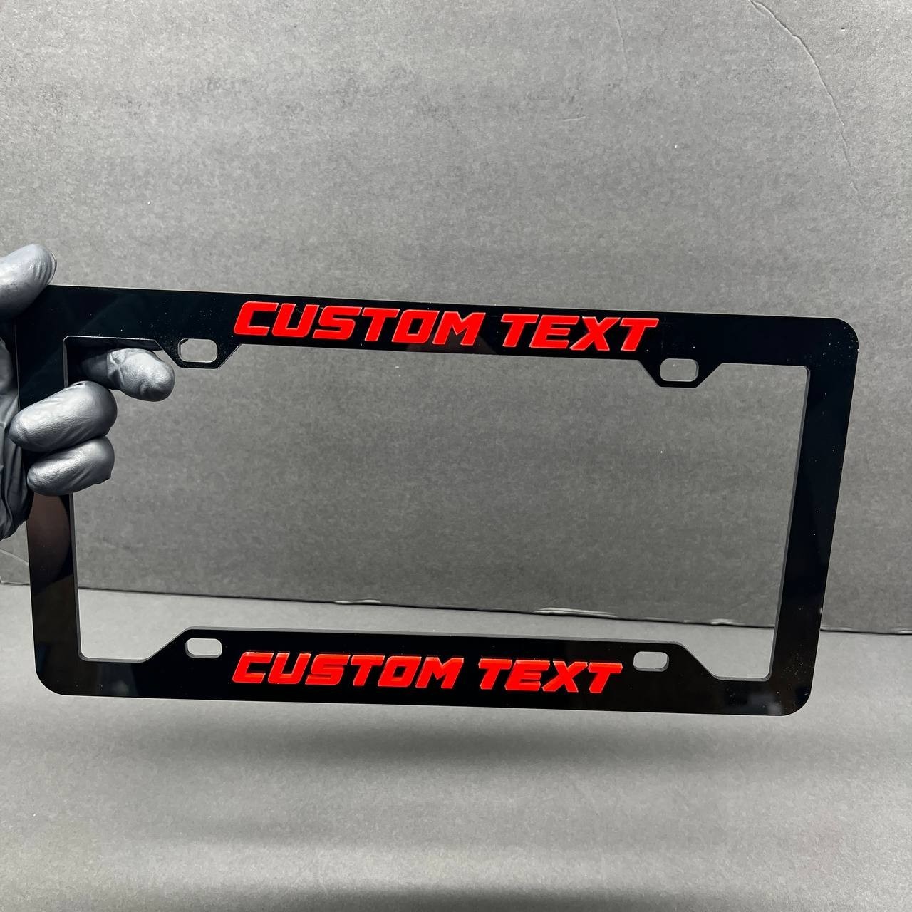 Personalized TEXT NAME LOGO Custom Car License Plate Frame 3D Laser Multicolor