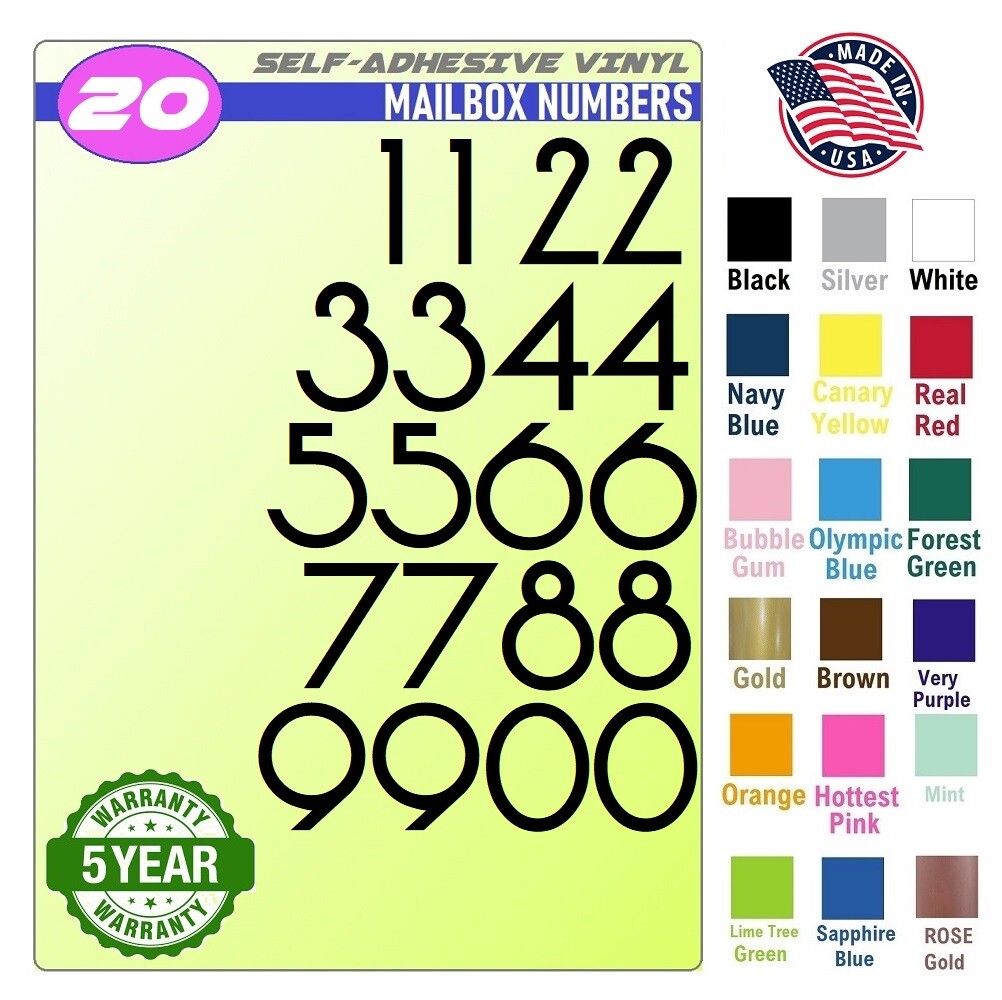 20 Mailbox,Car, Doors, Toolbox,Lockers,Window,MODERN STYLE Decal NUMBER [VONIQUE