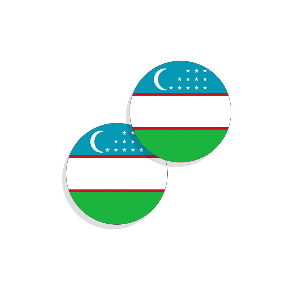 Uzbekistan Flag Stickers Flag Decals Round Indoor Outdoor 4 Circles
